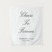 Cheers to Forever Personalized Wedding Engagement Wandteppich (Vorderseite)