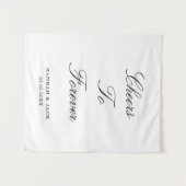 Cheers to Forever Personalized Wedding Engagement Wandteppich (Vorderseite (Horizontal))