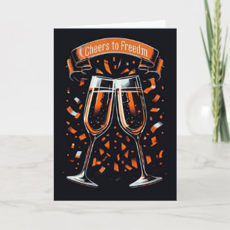 Cheers to Freedom Divorce Party Celebration Karte