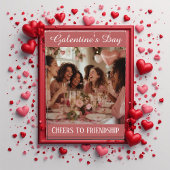 Cheers to Friendship Galentine's Day Typography  Fotoblock
