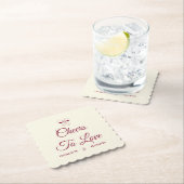 Cheers To Love Burgundy Script Ivory Bow Wedding Untersetzer (Vor Ort)