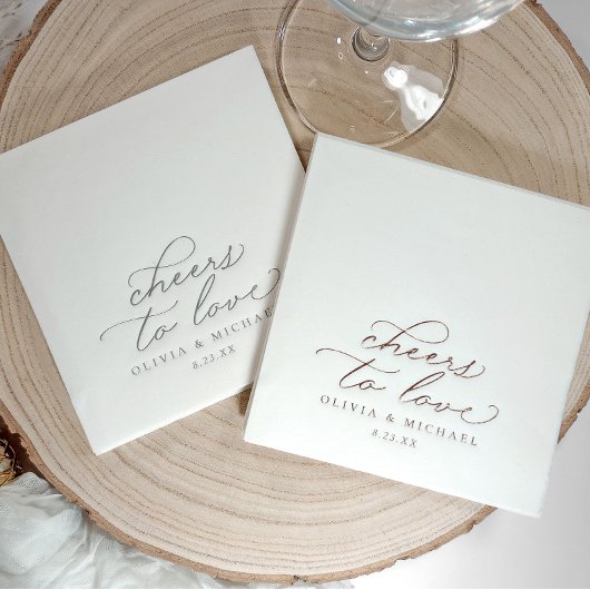 Cheers to Love Elegant Wedding Gold Servietten Mit Folie