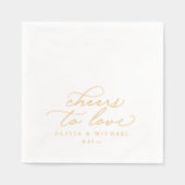 Cheers to Love Elegant Wedding Gold Servietten Mit Folie (Vorderseite)