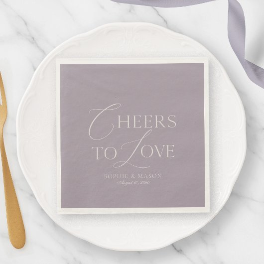 Cheers to Love Elegant Wedding Serviette