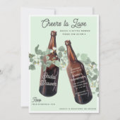 Cheers to Love Greenery Beer Bridal Shower Einladung (Vorderseite)