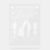 Cheers to Love Personalized Wedding Acrylschild (Vorderseite)