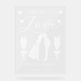 Cheers to Love Personalized Wedding Acrylschild