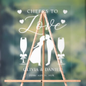 Cheers to Love Personalized Wedding Acrylschild (Neutral)