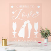 Cheers to Love Personalized Wedding Acrylschild (Hochzeit)