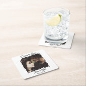 Cheers to Love | Photo Template Wedding Rechteckiger Pappuntersetzer (Vor Ort)