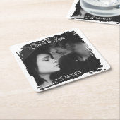 Cheers to Love | Photo Template Wedding Rechteckiger Pappuntersetzer (angewinkelt)