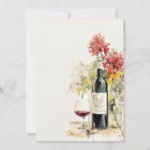 Cheers to Love Wine Red Yellow Floral Wedding Dankeskarte (Rückseite)