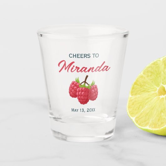 Cheers to Name Bachelorette Schnapsglas (Vorderseite)