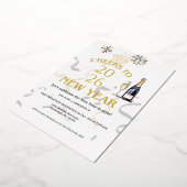 Cheers to New Year Party Gold Folieneinladung (Gedreht)