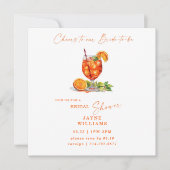 Cheers to Our Bride-to-be Aperol Square Bridal  Einladung (Vorderseite)