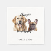 Cheers to our Humans Custom Pet Cocktail Wedding Serviette (Vorderseite)