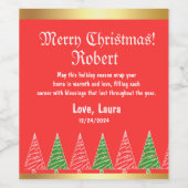 Cheers to Robert: Custom Holiday Wine Labels! Weinetikett (Einzelnes Label)