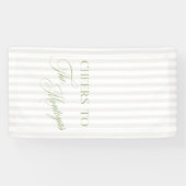 Cheers to Sage Green & Beige Wedding Banner (Horizontal)