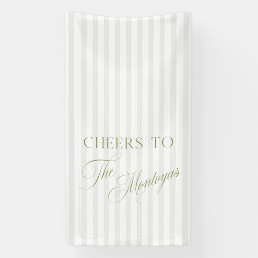 Cheers to Sage Green & Beige Wedding Banner (Vertikal)