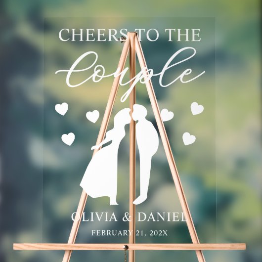 Cheers to the Couple Custom Wedding Acrylschild (Neutral)