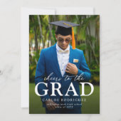 Cheers to the Grad Photo Graduation Einladung (Vorderseite)
