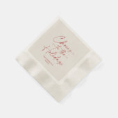 Cheers to the Holidays Ivory Personalized Serviette (Ecke)