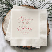 Cheers to the Holidays Ivory Personalized Serviette