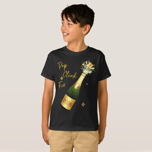 Cheers To The New Year 2026 Champagne Drinking Par T-Shirt (Vorne ganz)