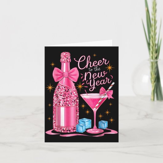 Cheers To The New Year 2026 Champagne New Years Ev Karte (Vorderseite)
