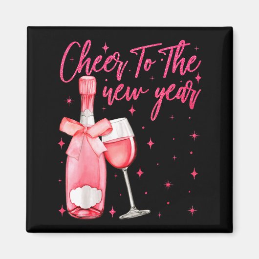 Cheers To The New Year 2026 Champagne New Years Ev Magnet (Vorne)
