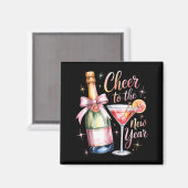 Cheers To The New Year 2026 Champagne New Years Ev Magnet (Vorderseite/Rückseite)