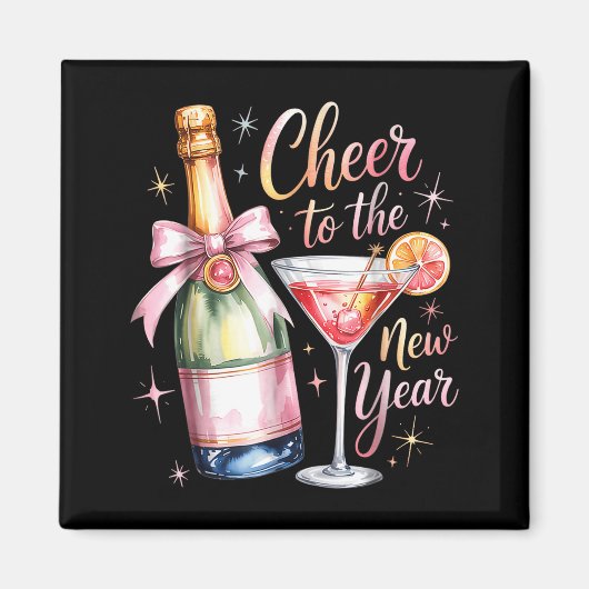 Cheers To The New Year 2026 Champagne New Years Ev Magnet (Vorne)