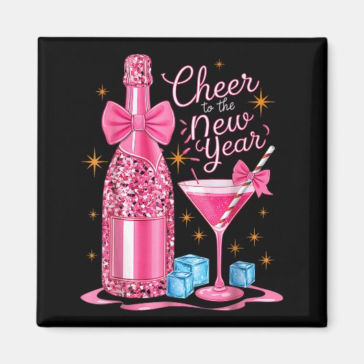 Cheers To The New Year 2026 Champagne New Years Ev Magnet (Vorne)