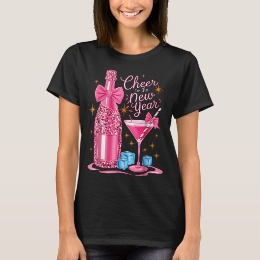 Cheers To The New Year 2026 Champagne New Years Ev T-Shirt (Vorderseite)