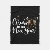 Cheers To The New Year 2026 Leopard Champagne Happ Fleecedecke (Vorderseite)