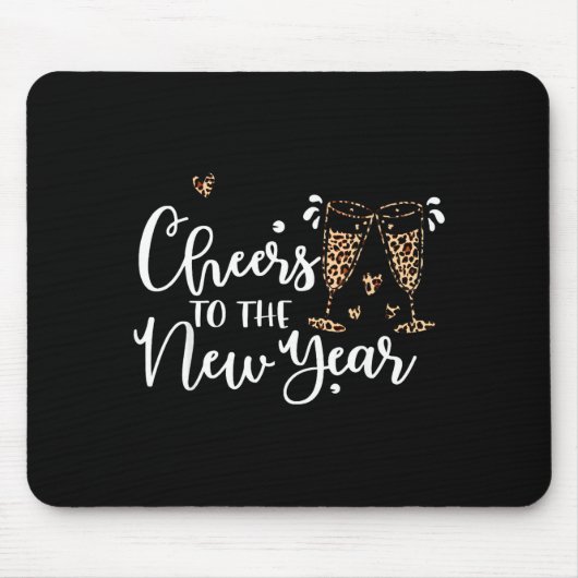 Cheers To The New Year 2026 Leopard Champagne Happ Mousepad (Vorne)