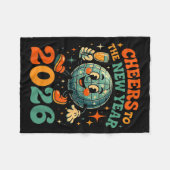 Cheers To The New Year 2026 Retro Disco Gift  Fleecedecke (Vorderseite (Horizontal))