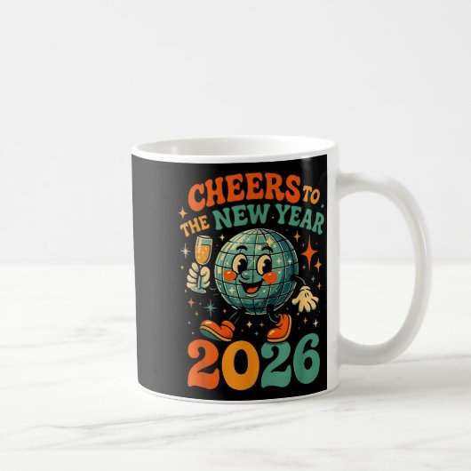 Cheers To The New Year 2026 Retro Disco Gift Kaffeetasse (Rechts)