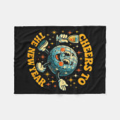 Cheers To The New Year 2026 Retro Party Gift Fleecedecke (Vorderseite (Horizontal))