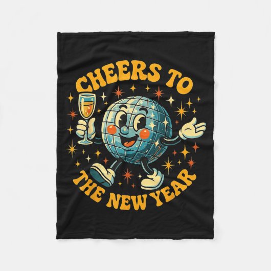 Cheers To The New Year 2026 Retro Party Gift Fleecedecke (Vorderseite)
