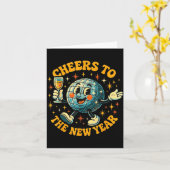 Cheers To The New Year 2026 Retro Party Gift Karte (Gelbe Blume)
