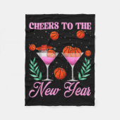 Cheers To The New Year Champagne Gl & Basketba Fleecedecke (Vorderseite)