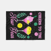Cheers To The New Year Champagne Gl &amp; Ckleball Fleecedecke (Vorderseite (Horizontal))