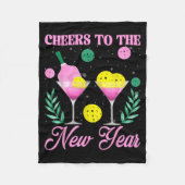 Cheers To The New Year Champagne Gl & Ckleball Fleecedecke (Vorderseite)