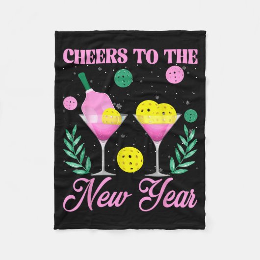 Cheers To The New Year Champagne Gl &amp; Ckleball Fleecedecke (Vorderseite)