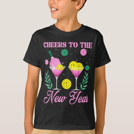 Cheers To The New Year Champagne Gl & Ckleball T-Shirt (Vorderseite)