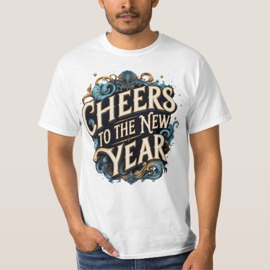 Cheers to the New Year Champagne T-Shirt (Vorderseite)