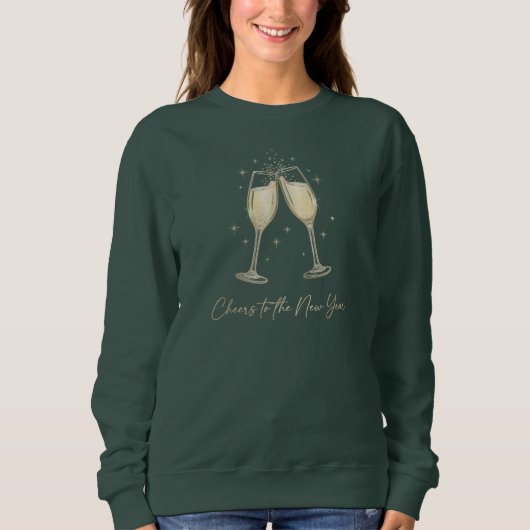Cheers to the New Year Elegant Champagne Glasses Sweatshirt (Vorderseite)