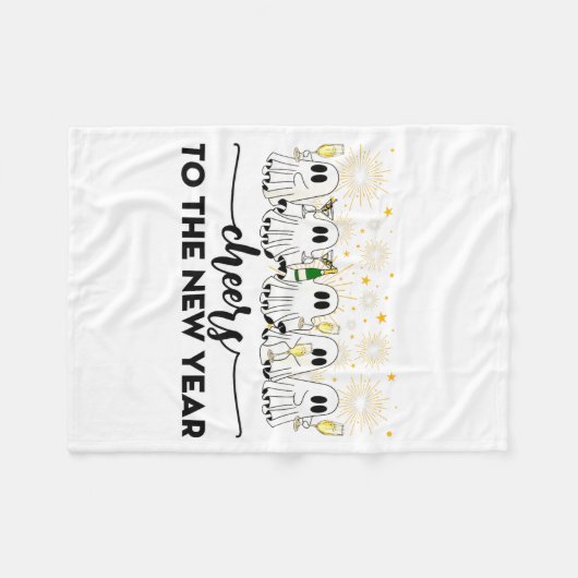 Cheers To The New Year Ghosts Drinking Champagne N Fleecedecke (Vorderseite (Horizontal))