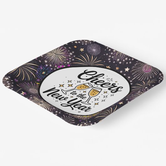 Cheers To The New Year Pappteller (Gewinkelt)